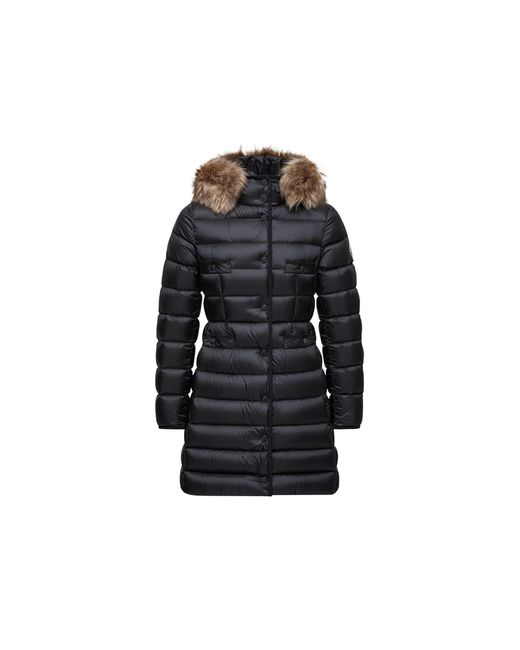 Moncler Black Moncler Hirmafur Hooded Shearling Long Down Jacket