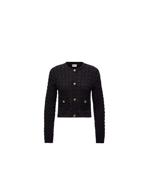 Moncler Black Cotton Blend Cardigan