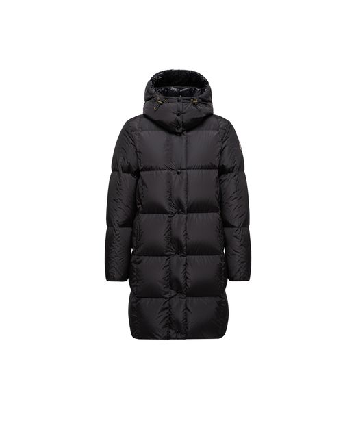 Moncler Black Moncler Litte Square-Quilted Hooded Long Down Jacket
