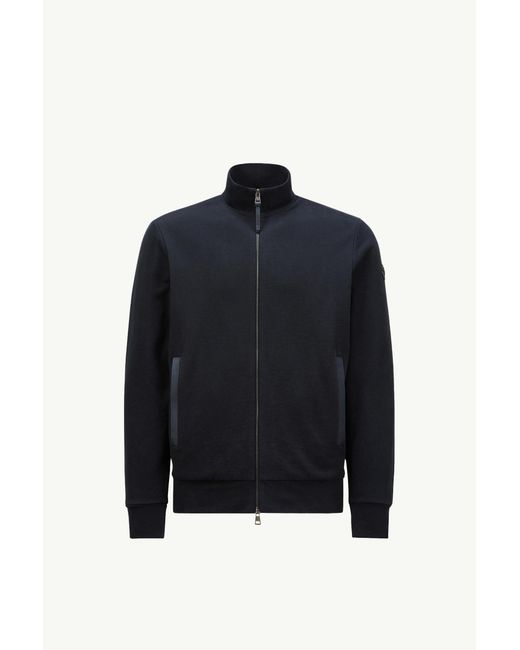 Sweat En Coton Et Cachemire À Bordure En Daim Moncler pour homme en coloris Blue