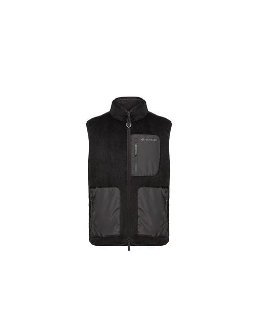 Moncler Black Moncler Teddy Fleece Reversible Down Gilet for men