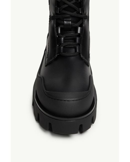 Moncler Black Peak Path Leather Lace-Up Boots for men