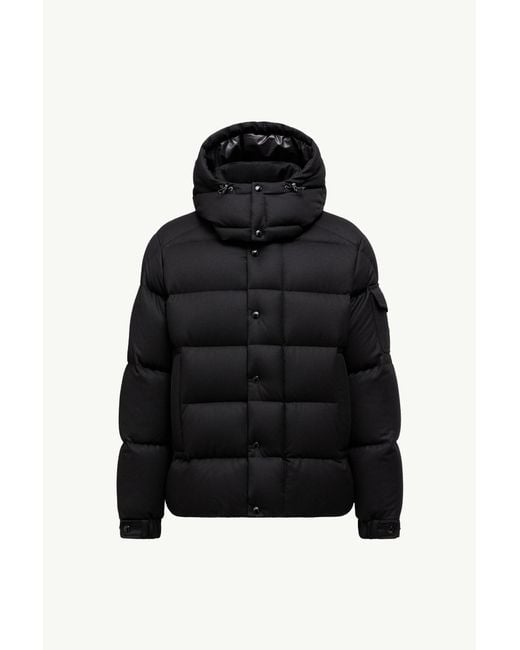 Moncler Black Vezere Hooded Flanelle Short Down Jacket for men