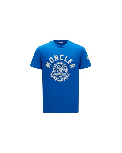 Moncler Printed Motif T-shirt Blue for men