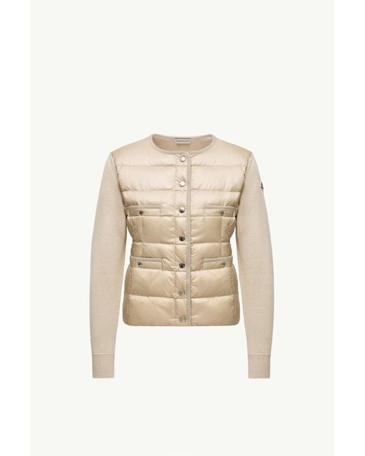 Cárdigan De Lana Acolchado, Talla Moncler de color Natural