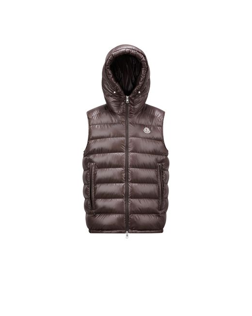 Moncler Brown Barant Double Hood Down Vest for men