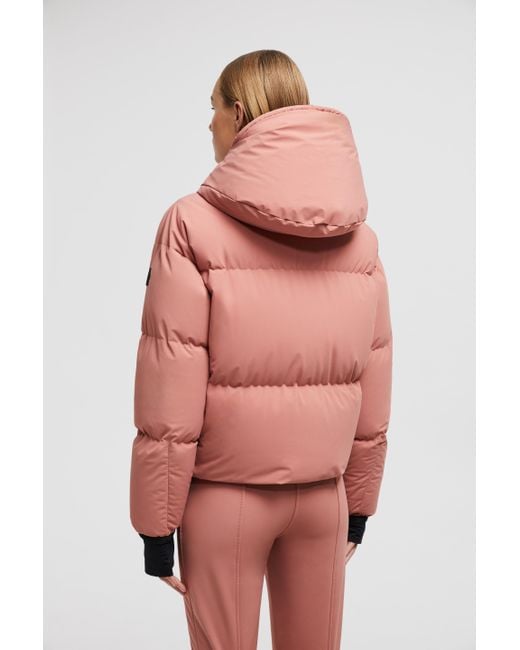 Moncler Pink Allesaz Hooded Ski Down Jacket