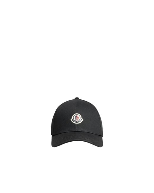 Moncler Black Moncler Cotton Gabardine Baseball Cap for men