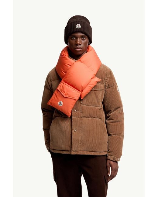 Moncler Orange Down Packable Scarf