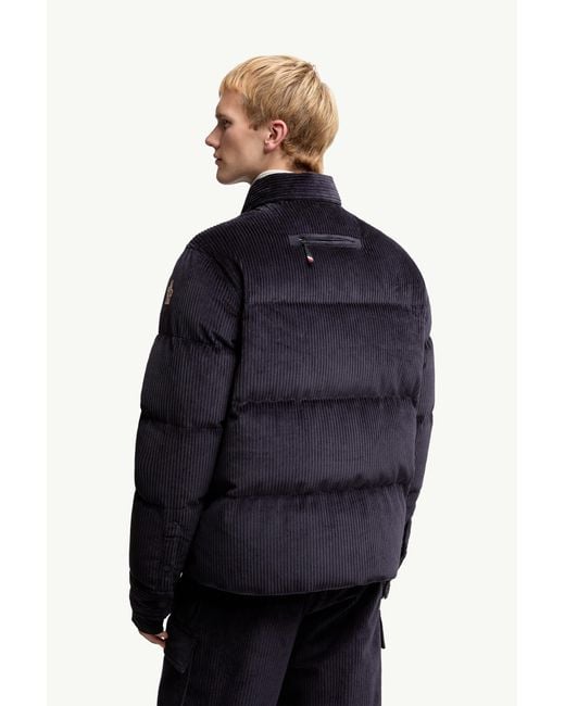 Moncler Blue Elgon Corduroy Down Ski Jacket for men