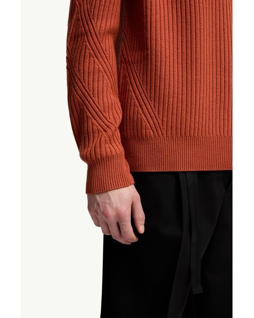 Moncler Red Wool Jumper With Pocket for men