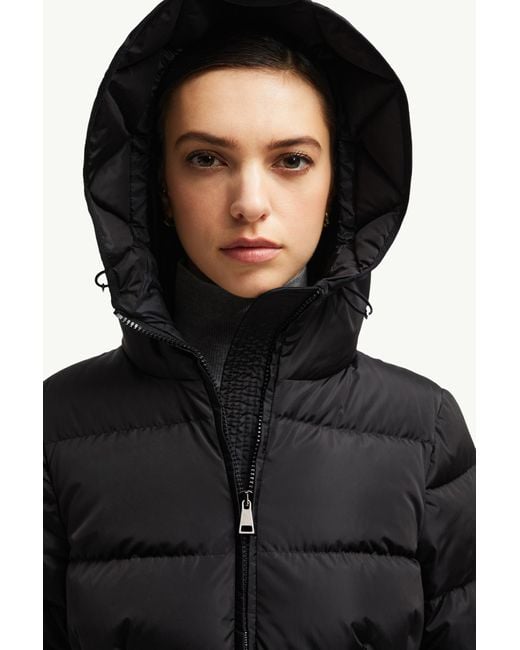 Moncler Black Avoce Hooded Short Down Jacket