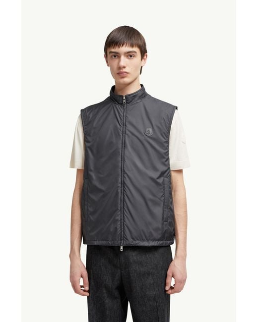 Moncler Blue Reversible Padded Cotton Gilet for men