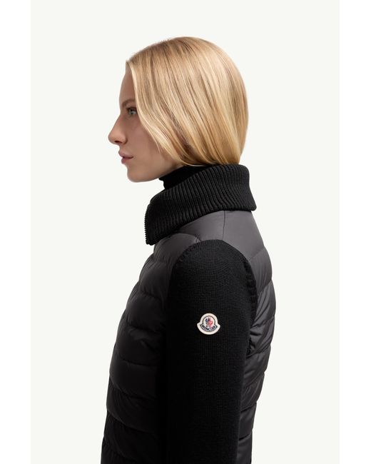 Cárdigan Con Cremallera De Lana Acolchada, Mujer, Talla Moncler de color Black