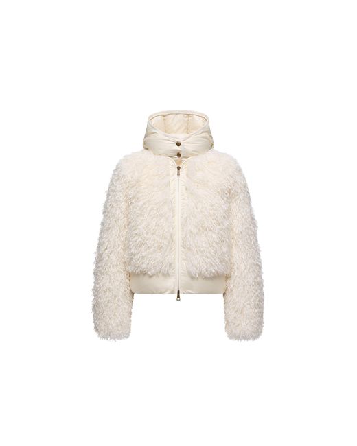 Moncler Natural Moncler Vigiers Teddy Hooded Short Down Jacket