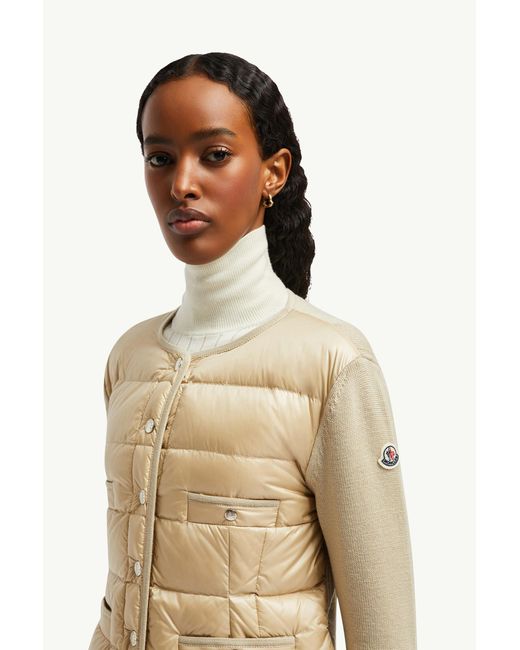 Cárdigan De Lana Acolchado, Talla Moncler de color Natural