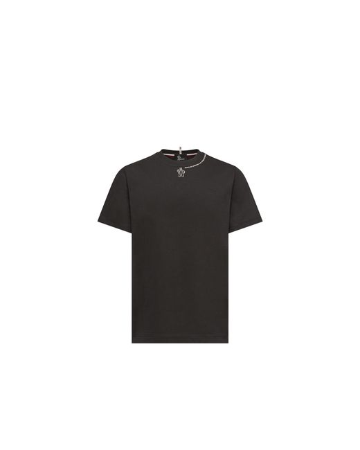 Moncler Black Moncler Logo Cotton T-Shirt for men