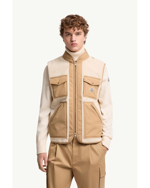 Moncler Natural Karakai Teddy Down Gilet for men