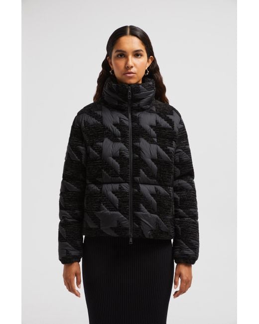 Moncler Black Evandra Embroidered Short Down Jacket