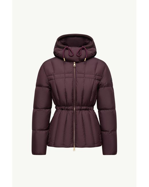 Plumífero Corto Con Capucha Y Acolchado Vertical Estom, Mujer, Talla Moncler de color Purple