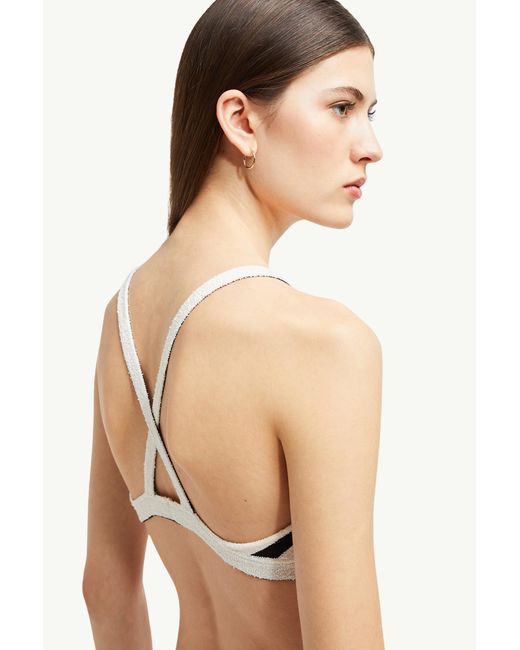 Moncler Striped Bouclé Bikini in White | Lyst