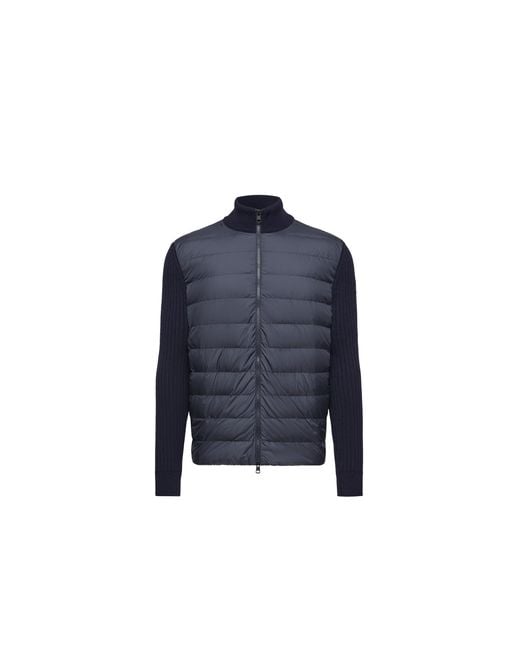 Moncler Blue Moncler Padded Wool Zip-Up Cardigan for men
