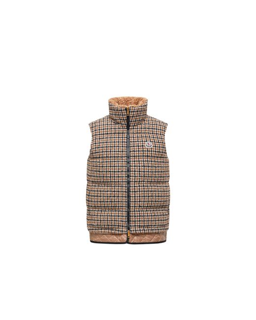 Moncler Brown Touvet Daunenweste Aus Wollmischung, Damen, Größe