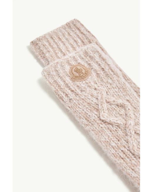 Moncler White Alpaca Blend Gloves