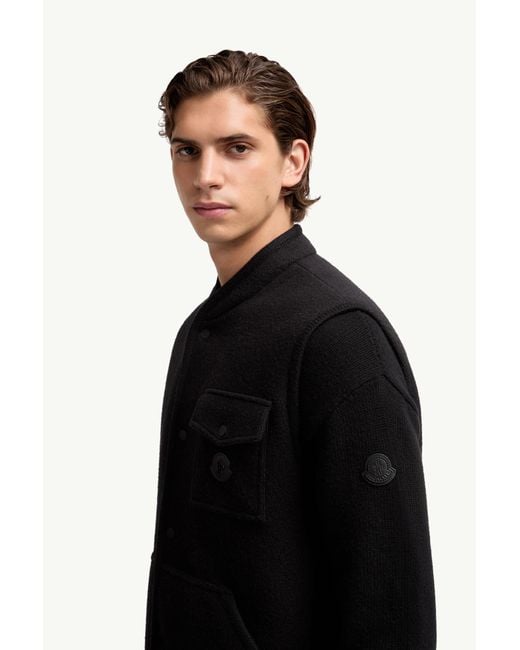 Moncler Weste Aus Wollbouclé, Herren, Größe in Black für Herren