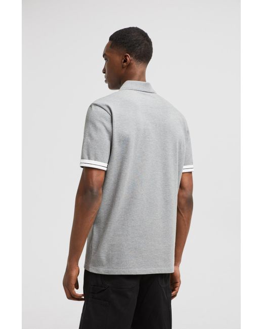 Polo De Piqué De Algodón Con Logotipo, Hombre, Talla Moncler de hombre de color Gray