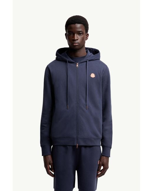 Moncler x Gilga Farm entworfen von Donald Glover Blue Moncler X Gilga Farm By Donald Glover Cotton Zip-Up Hoodie for men