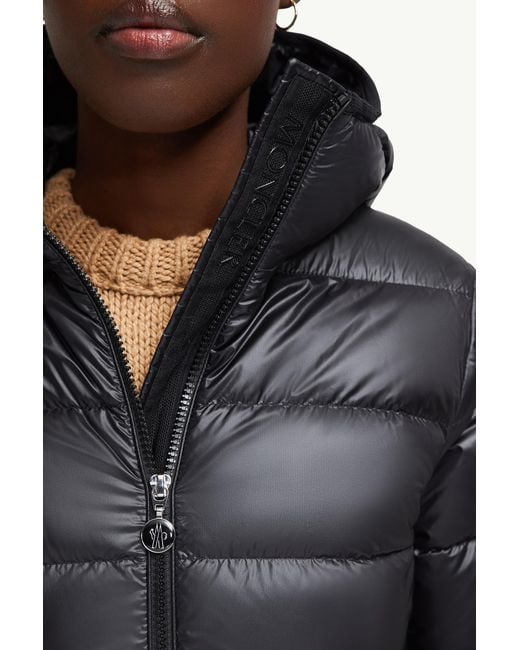 Moncler Black Glements Hooded Mid-Length Down Jacket
