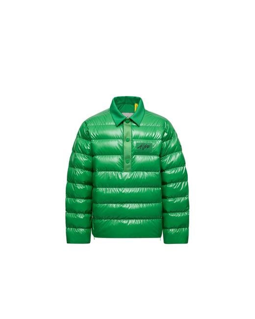 Moncler x A$AP ROCKY Green Moncler Vardar Down Polo Shirt Jacket for men