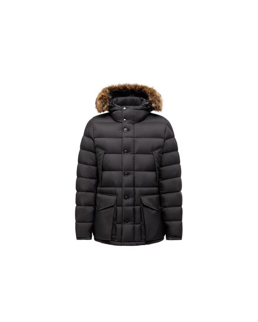 Moncler Black Moncler Clunye Hooded Mid-Length Down Jacket for men