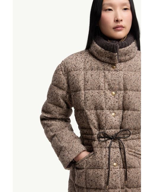 Moncler Brown Antigony Wool Blend Short Down Jacket