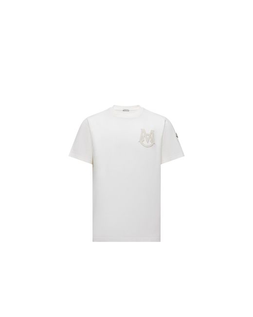 Moncler White Moncler Monogram Cotton T-Shirt for men