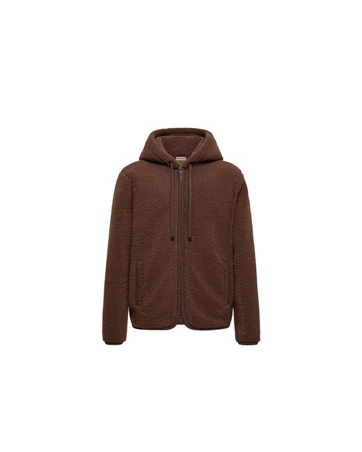 Moncler Brown Moncler Teddy Zip-Up Hoodie for men