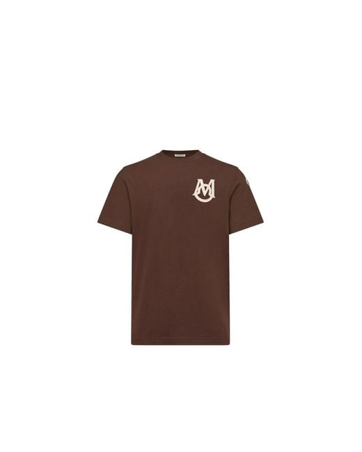 Moncler Brown Moncler Monogram Cotton T-Shirt for men
