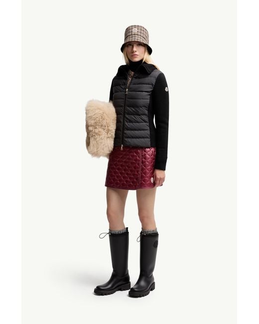 Cárdigan Con Cremallera De Lana Acolchada, Mujer, Talla Moncler de color Black