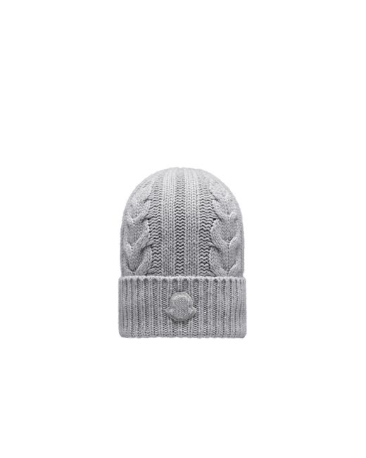 Moncler Brown Cable Knit Cashmere Beanie