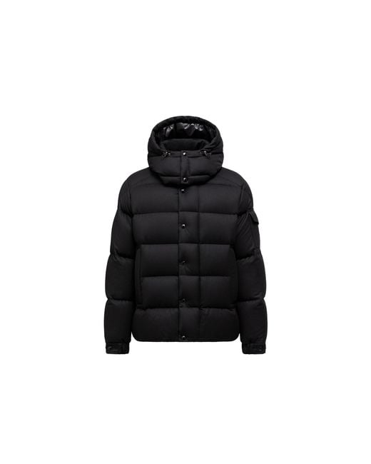 Moncler Black Vezere Hooded Flanelle Short Down Jacket for men
