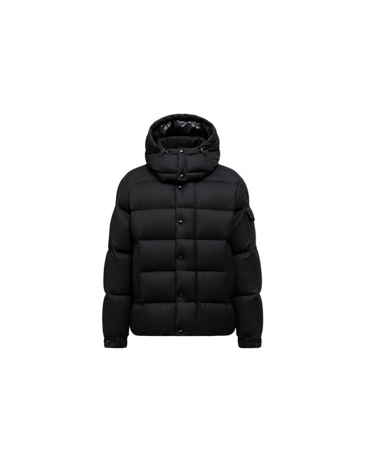 Moncler Black Vezere Hooded Flanelle Short Down Jacket for men