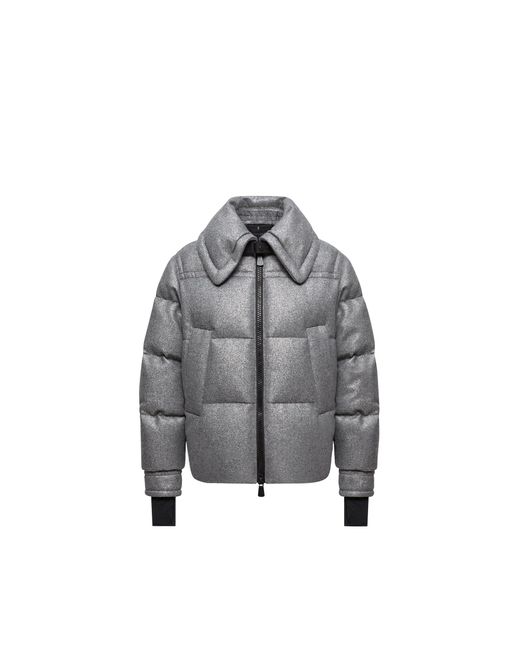 Moncler Gray Moncler Sandane Metallic Wool Blend Short Down Jacket