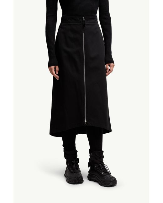Moncler x Edward Enninful Black X Ee72 By Edward Enninful Cotton Gabardine Midi Skirt