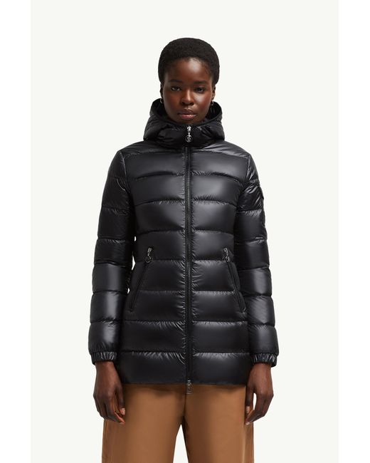 Moncler Black Glements Hooded Mid-Length Down Jacket
