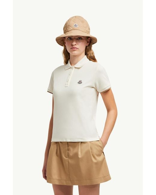 Moncler White Polo With Collar