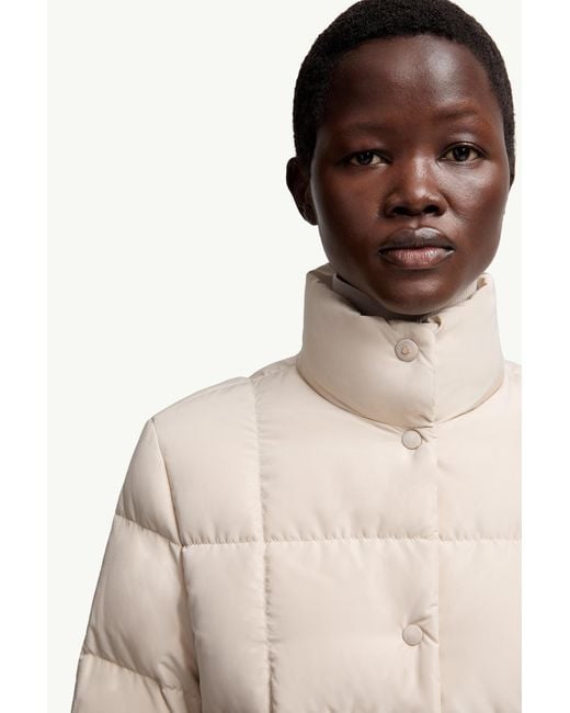 Moncler Natural Cochevinne Square-Quilted Short Down Jacket