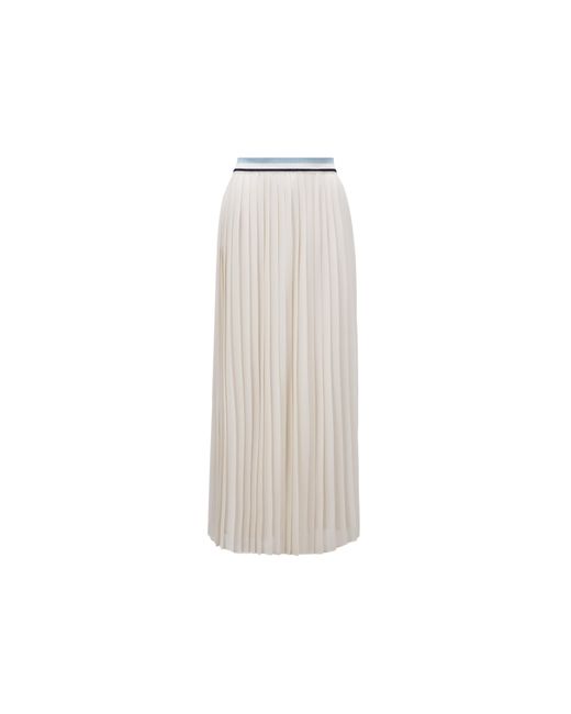 Moncler White Pleated Maxi Skirt