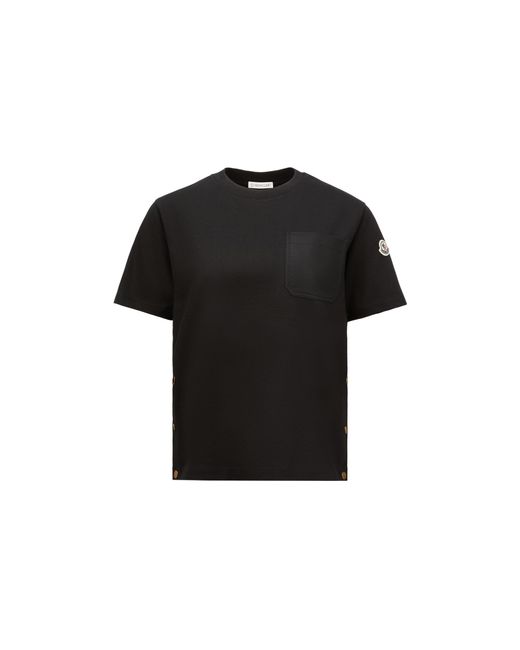 Camiseta De Algodón Con Bolsillo, Mujer, Talla Moncler de color Black