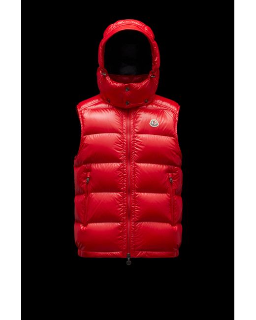 Moncler Synthetic Bormes Gilet in Red for Men | Lyst